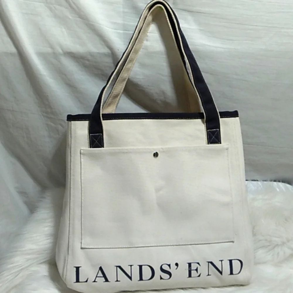 SALE! Lands End Thick Canvas Tote Gently Used (#28) - Picture 1 of 14
